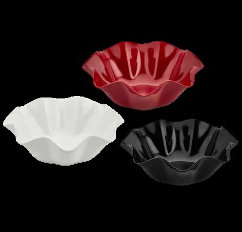 Rose Bowl-Kase Dalgalı Q28 cm  h.11 cm Kırmızı 