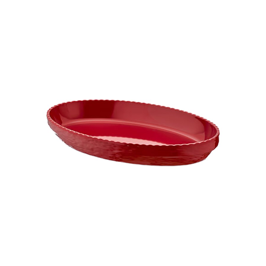 Oval Melamin Servis 40x25 cm Kırmızı Kırmızı