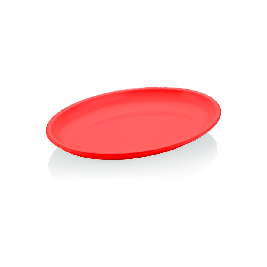 Melamin Oval Tabak Kırmızı 55x39x6 cm Kırmızı