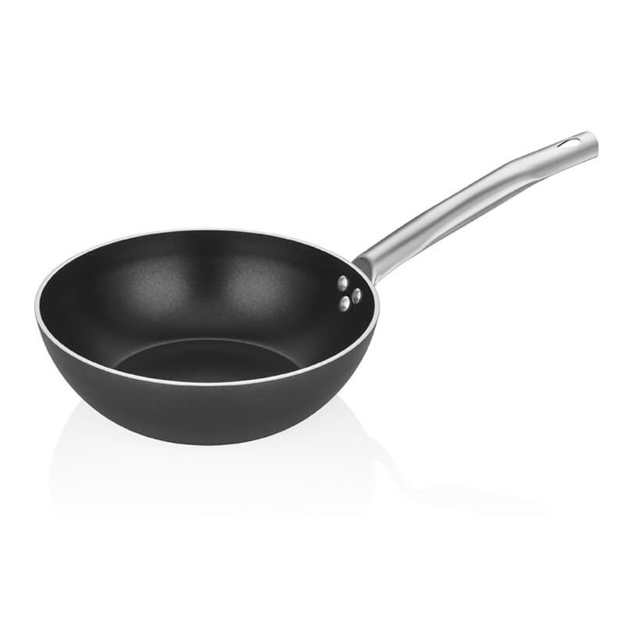 24 cm Milenyum Metal Sap Wok Tava Siyah