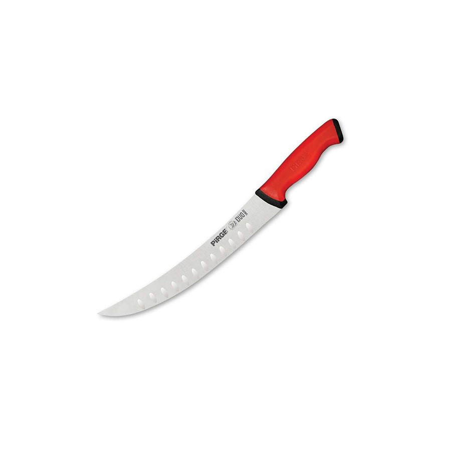 Duo Et Doğrama Bıçağı Kıvrık Oluklu 21 cm Kırmızı