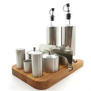 Ahşap Set Tuzluk-Sirkelik-Baharatlık-Peçetelik 304