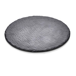 Yuvarlak Kaya Yüzey Sunum 30 Cm Siyah